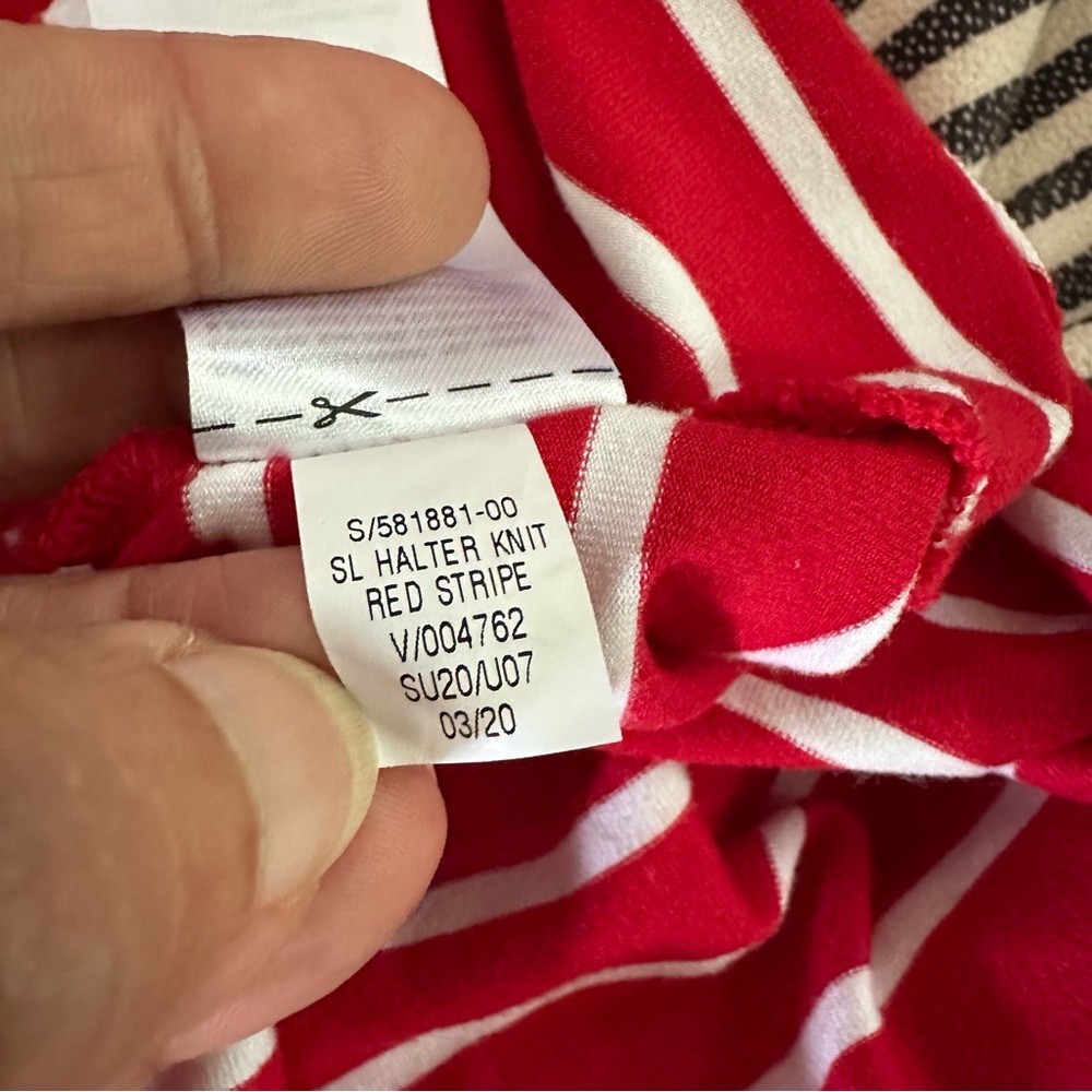 Preppy Old Navy Halter Dress XL Red White Stripe Nautical Coastal Preppy - Picture 7 of 7